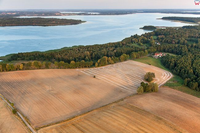 Mamerki, panorama na jezioro Mamry. EU, PL, Warm-Maz. Lotnicze.